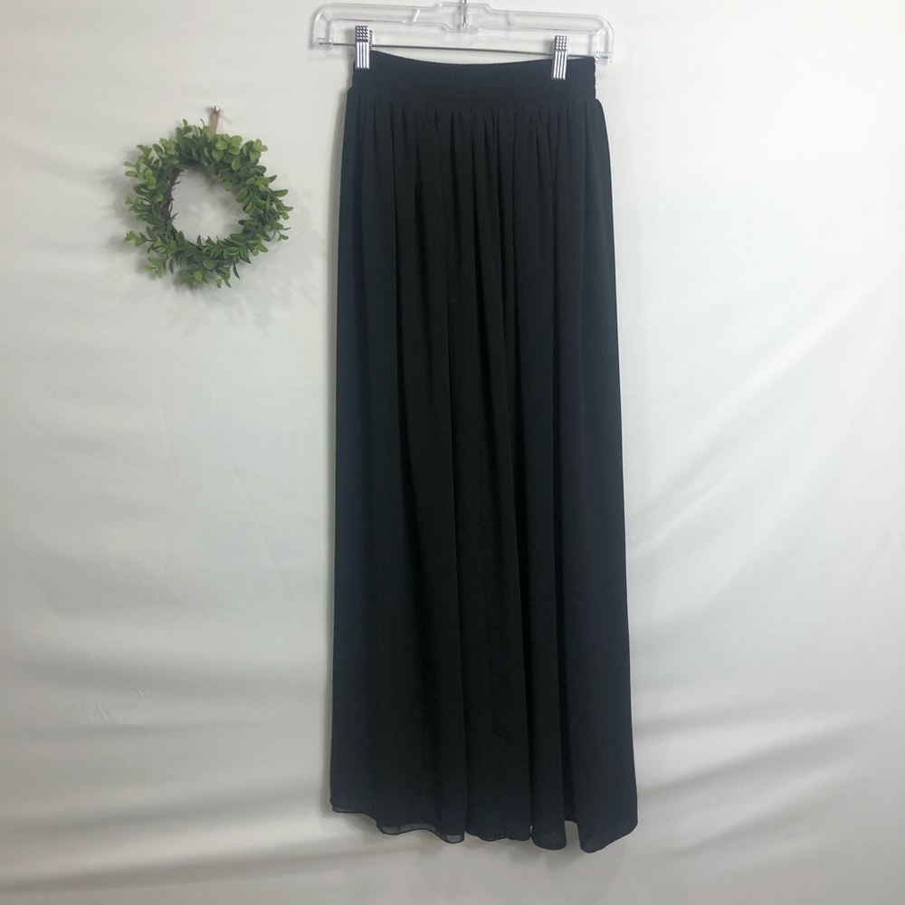 BLACK SEMI SHEER AMERICAN APPAREL MAXI SKIRT